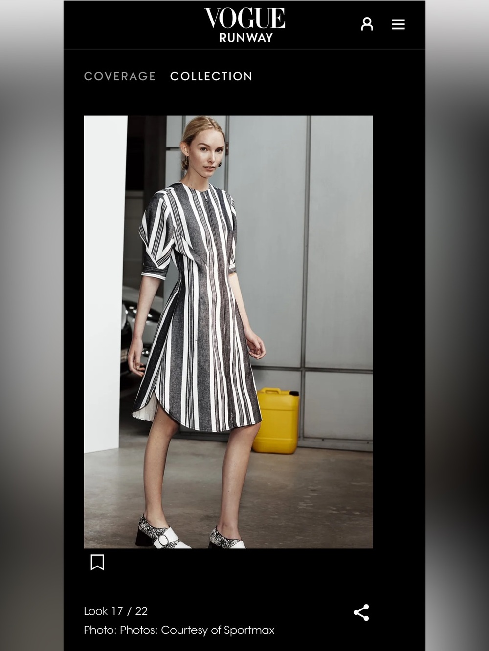 NWT SPORTMAX RESORT RUNWAY COTTON LINEN STRIPED ACCENTED WAIST DRESS